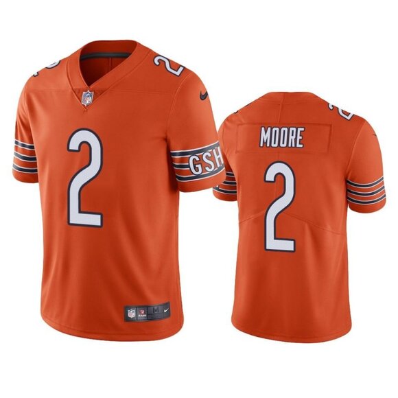 Mens Youths Kids Womens 2 DJ Moore Orange Stitched Jersey